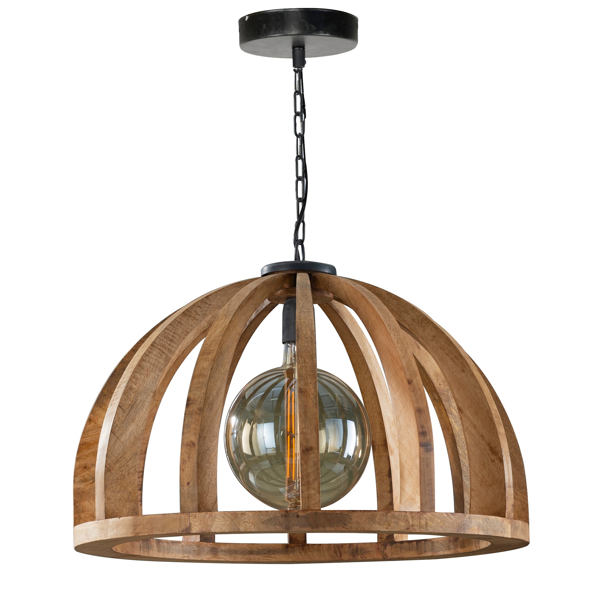 Orbora 1-lichts Ø60cm - Massief mango hanglamp
