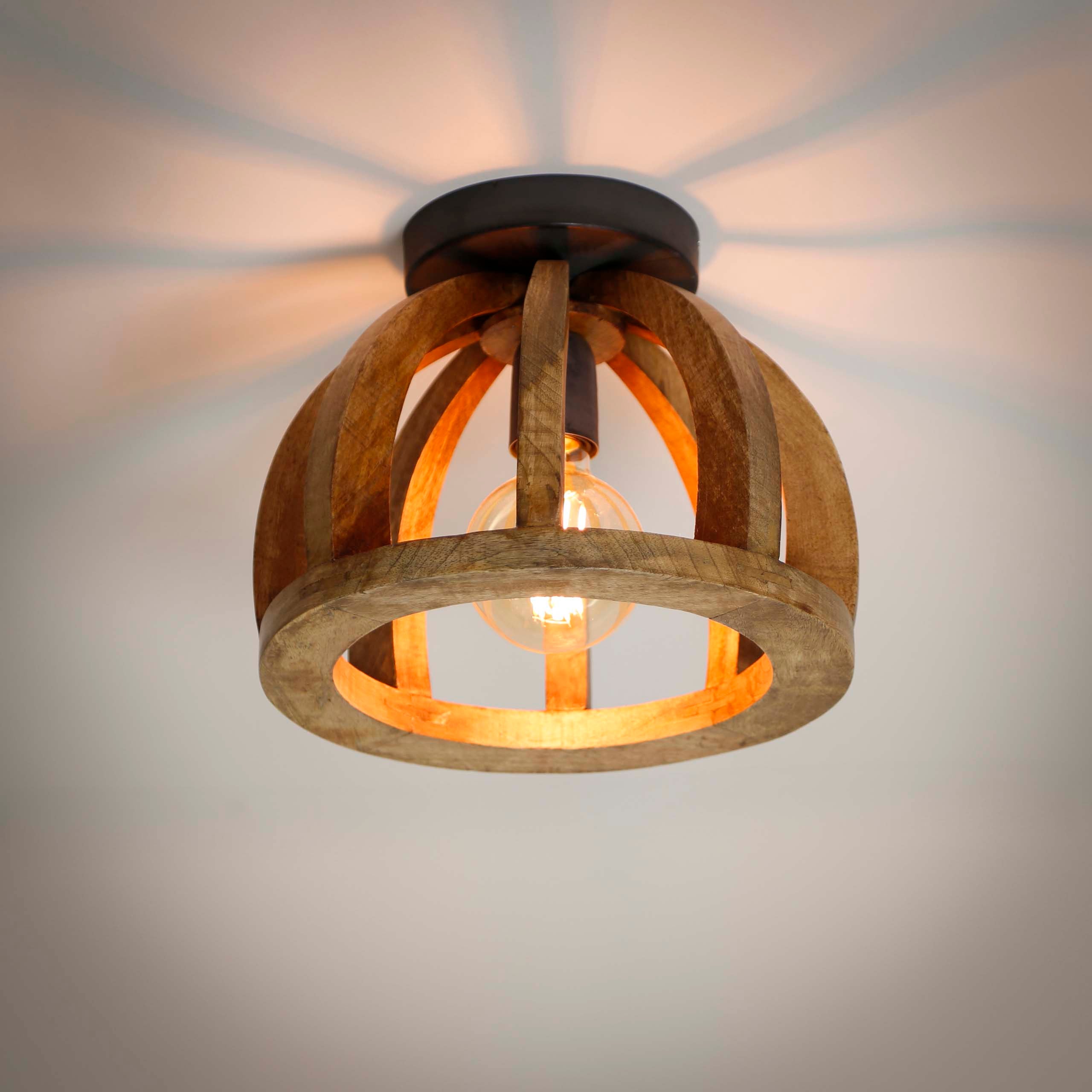 Orbira massief mango 1-lichts plafondlamp
