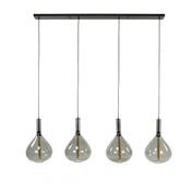 Smoria gerookte druppel 4-lichts - Artic zwarte hanglamp