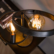 Havira houtskool metalen tafellamp met 2 lichtpunten