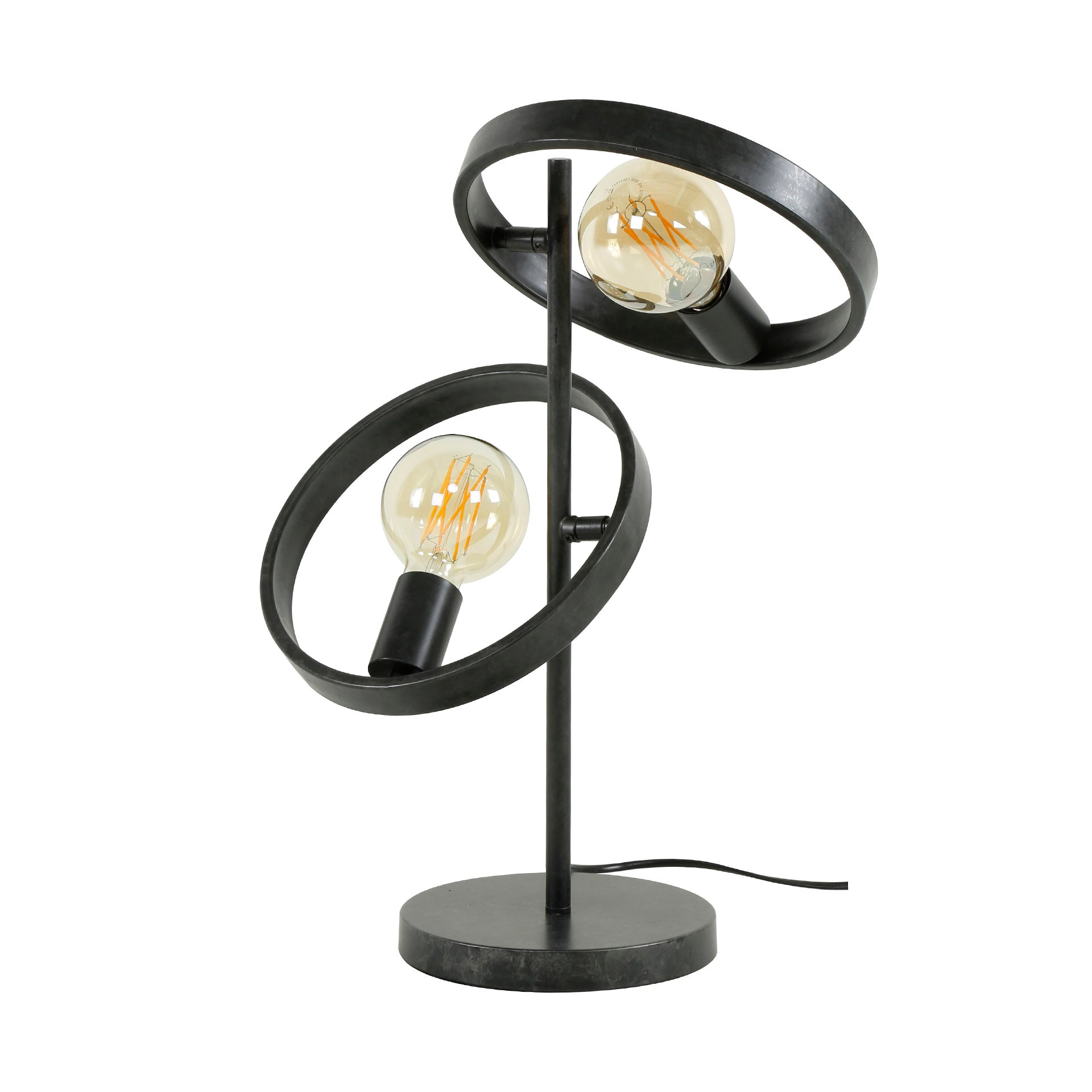 Havira houtskool metalen tafellamp met 2 lichtpunten