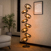 Hovera vloerlamp (8 lichtpunten) - houtskool
