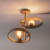 Hovira beige 2-lichts plafondlamp