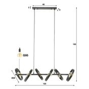 Hovera 6-lichts - Houtskool hanglamp