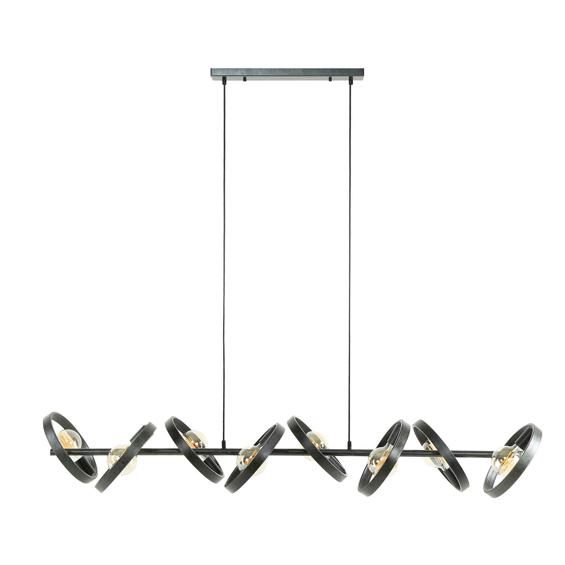 Hovera 8-lichts - Houtskool hanglamp