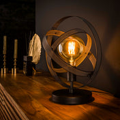 Dentra artic zwart metalen tafellamp met 1 lichtpunt