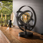 Dentra artic zwart metalen tafellamp met 1 lichtpunt
