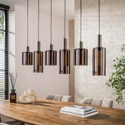 Sepora 6-lichts - Sienna bruine hanglamp