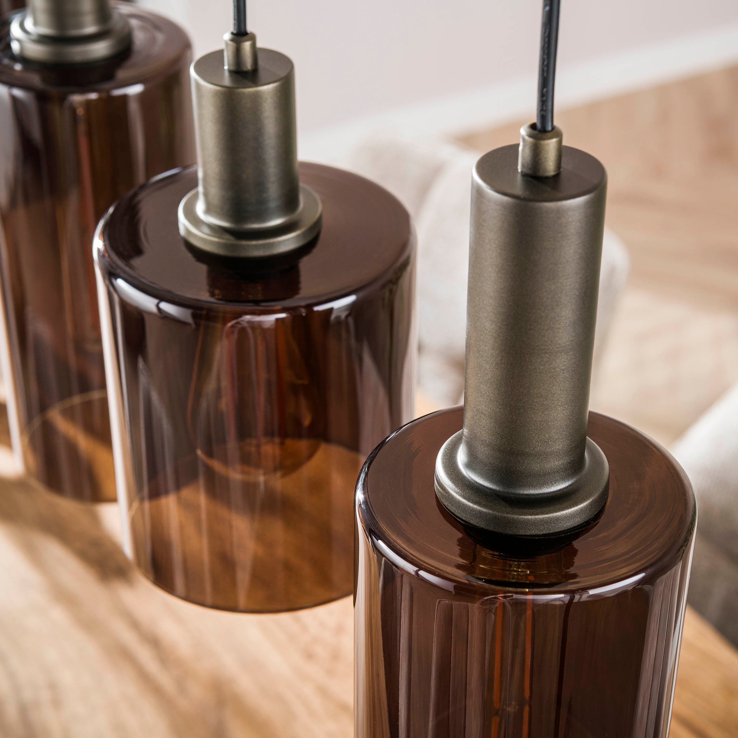Sepora 6-lichts - Sienna bruine hanglamp