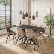 Sepora 6-lichts - Sienna bruine hanglamp