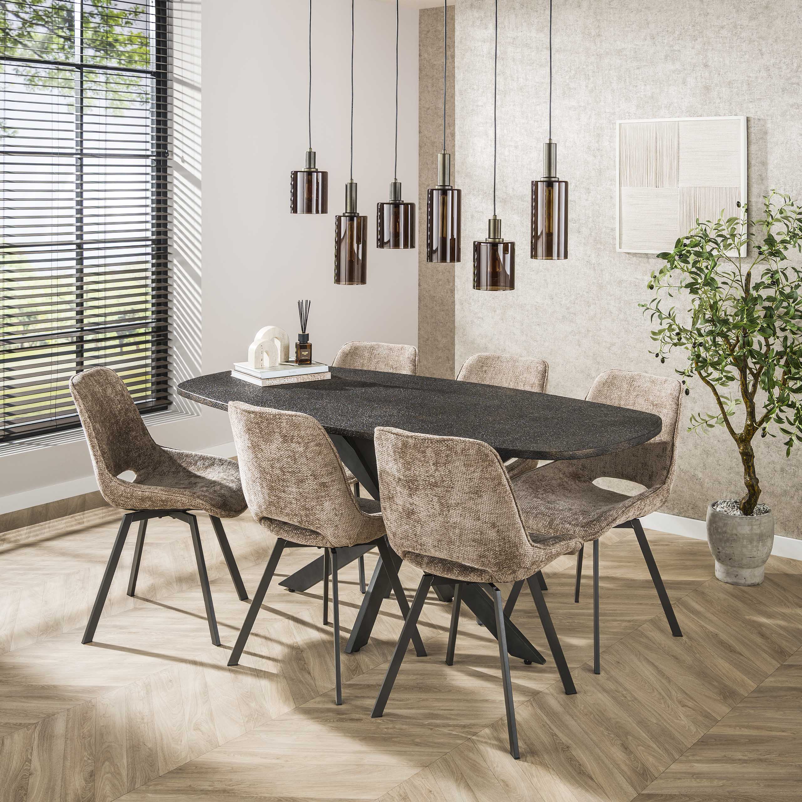 Sepora 6-lichts - Sienna bruine hanglamp