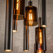 Sepora 5+4-lichts - Siena bruine hanglamp