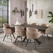 Sepora 5+4-lichts - Siena bruine hanglamp