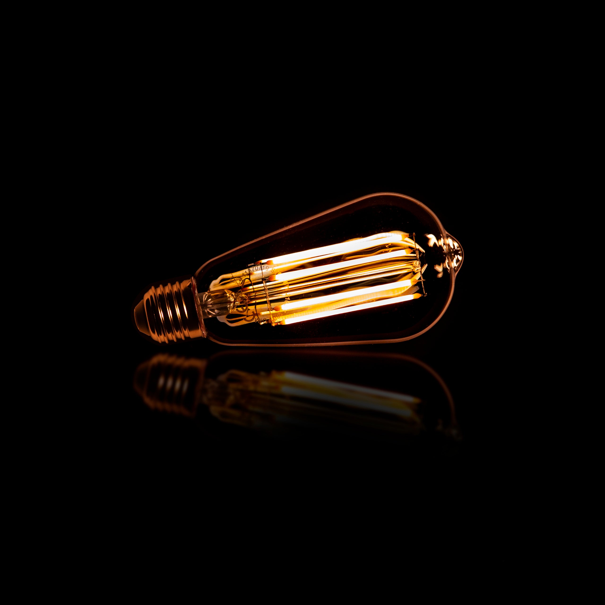 Fannur LED-gloeilamp [ST64] filament druppel / Amberkleurig glas