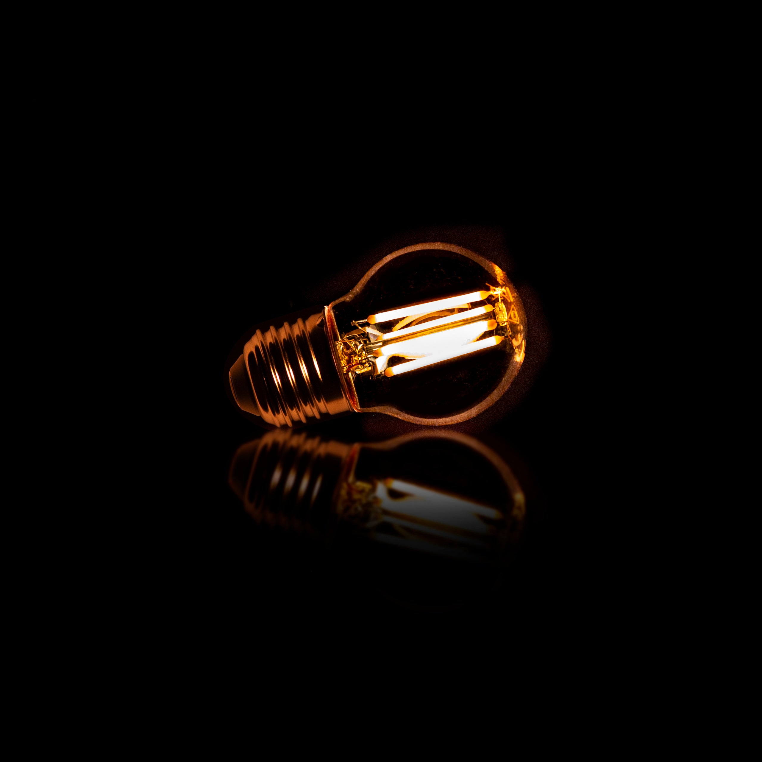Fannur gloeilamp LED [G45] filament bol Ø4.5cm / Amber glas