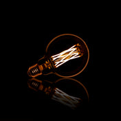 Fannur gloeilamp LED [G95] filament globe Ø9,5cm / Amber glas