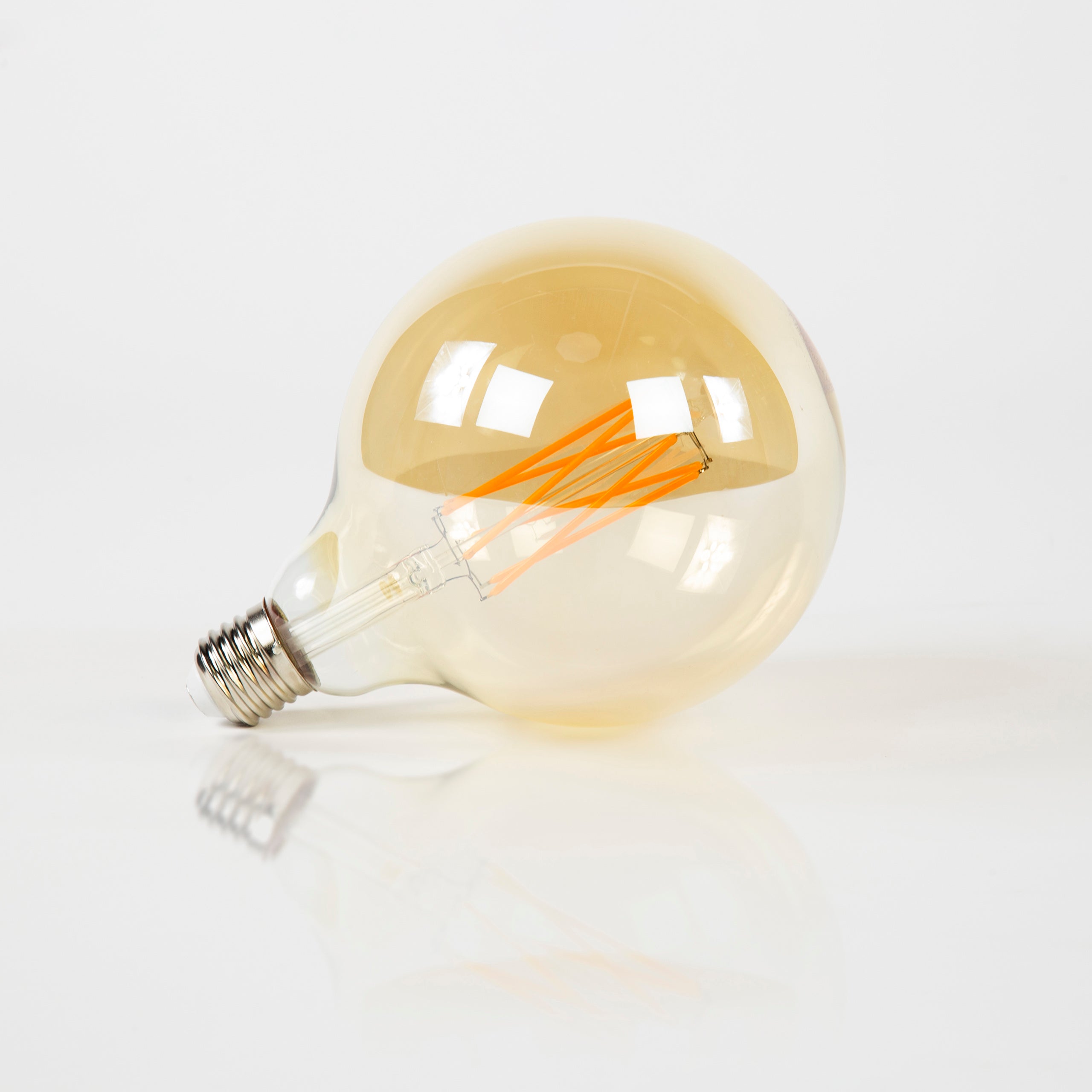 Fannur gloeilamp LED [G125] filament bol Ø12,5cm / Amber glas