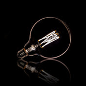 Fannur gloeilamp LED [G125] filament globe Ø12.5cm / Rookgrijs glas