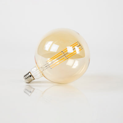 Fannur gloeilamp LED [G150] filament globe Ø15cm / Amber glas