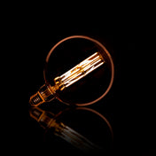 Fannur gloeilamp LED [G150] filament globe Ø15cm / Amber glas