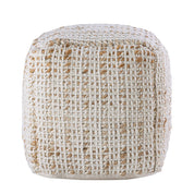 Jute &amp; wollen kubuspoef