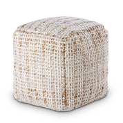 Jute &amp; wollen kubuspoef