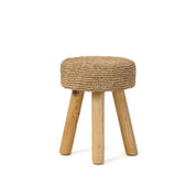 Kruk van teakhout en raffia