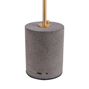 Timeless Black Metal and Concrete LED Table Lamp, Artisan Crafted