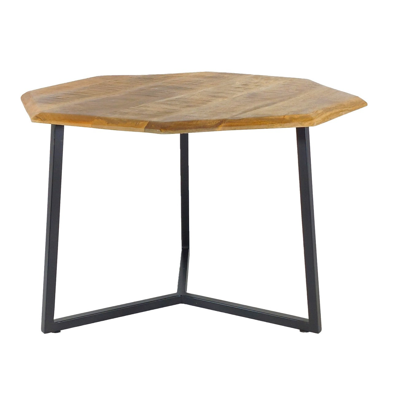 Lastra black metal & reclaimed wood side table set