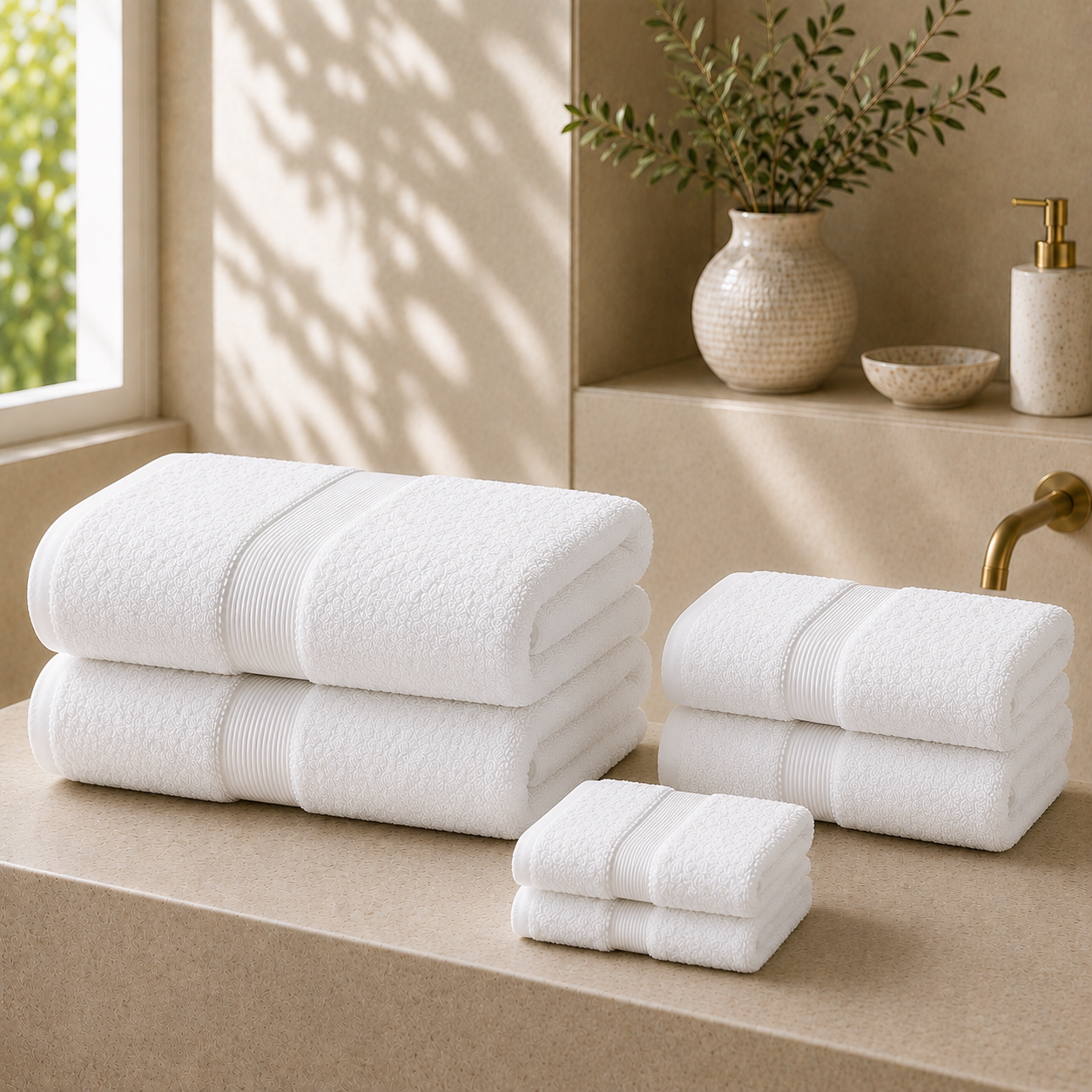FANNUR 6-Piece Cotton Towel Set