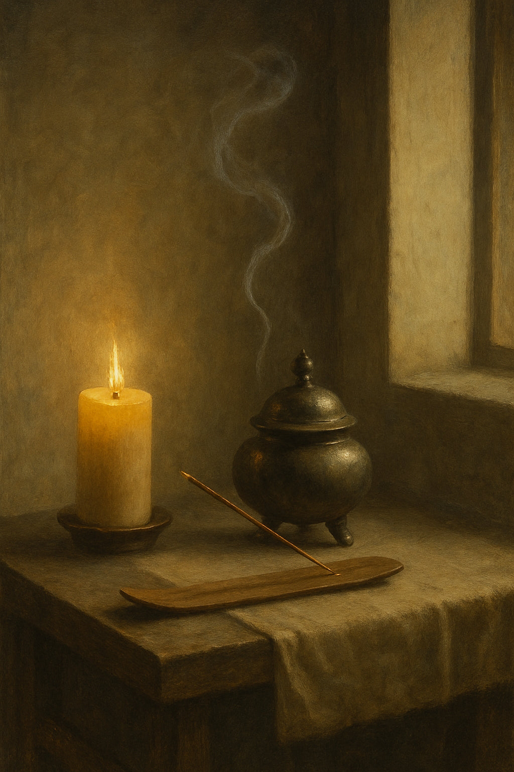 Ochre Candle - Classic Wall Art