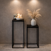 Maelis nesting side table set – black mango wood