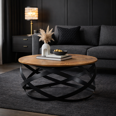 Orbita salontafel van zwart metaal