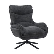 Lunara dark grey bouclé swivel armchair
