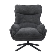 Lunara dark grey bouclé swivel armchair