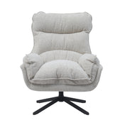 Lunara off white bouclé swivel armchair