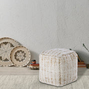 Jute &amp; wollen kubuspoef