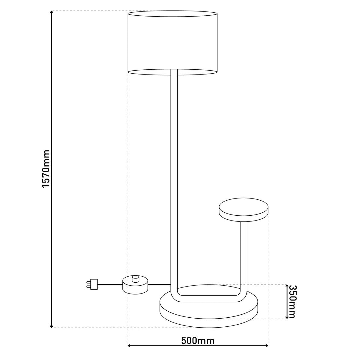Tijdloze Artisan staande lamp met zorgvuldig samengesteld zwart metalen ontwerp