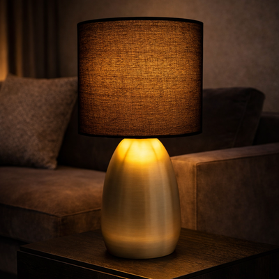 Aurum goudzwarte tafellamp