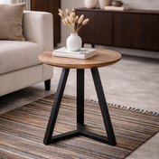 Arden old oak/black metal side table